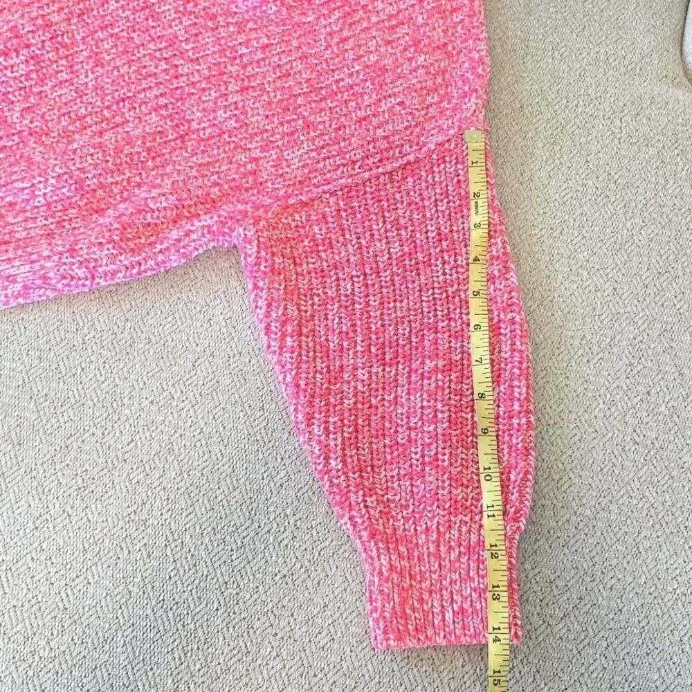 Free People Love This City Pink White Collared Slouchy Crop Sweater - Size XS - Picture 11 of 15